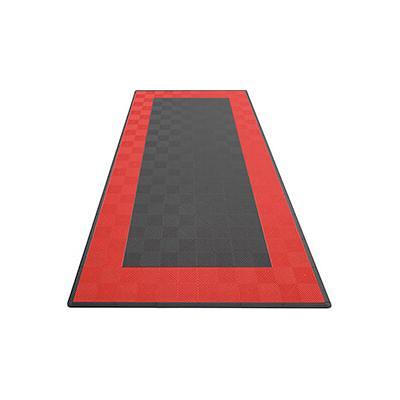 Ribtrax Pro One Car Garage Floor Tile Mat (Jet Black / Racing Red)