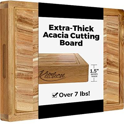 Acacia Wood Cutting Board Set with Juice Groove (3 Pieces), Organic Wooden  Cutting Boards for kitchen, Butcher Block Cutting Board for Meat