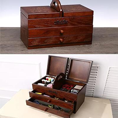 PacuM Sewing Box，Sewing Kit Box Craft Hobby Organizer with 3