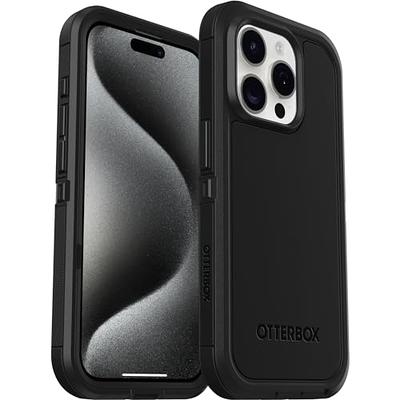 OtterBox iPhone 15 Pro MAX (Only) Defender Series Case - BLACK, Screenless,  Rugged & Durable, With Port protection, Includes Holster Clip Kickstand