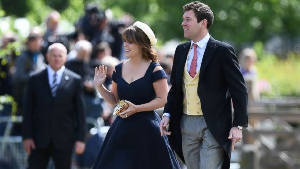 PHOTO: Britain's Princess Eugenie arrives for the wedding of Pippa Middleton and James Matthews at St Mark's Church in Englefield, west of London, on May 20, 2017. (Justin Tallis/AFP/Getty Images)