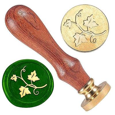 Wax Seal Stamp Set with 2 Sealing Wax Sticks, 4 pcs Seal Wax Stamps Copper  Heads with Wood Handle, Wax Stamp Kit for Letter Sealing Wedding, Wax Seal