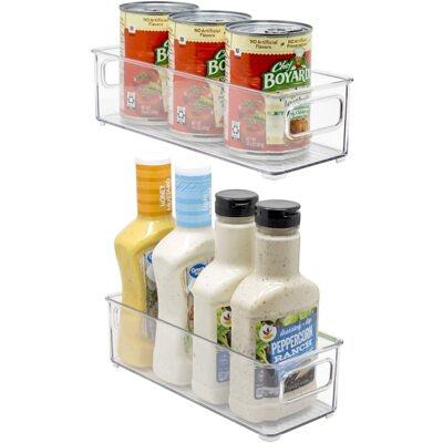 Sorbus 6-Pack Clear Plastic Stackable Pantry Organizer Set Storage Bins for Fridge