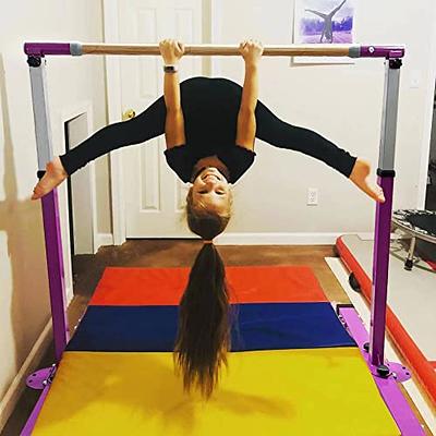 JC-ATHLETICS Gymnastic Kip Bar,Horizontal Bar for Kids Girls Junior with  Swing, 3 to 5 ft Adjustable Height, Home Gym Equipment, Ideal for Indoor1-4  Levels, 260lbs Weight Capacity, Purple - Yahoo Shopping