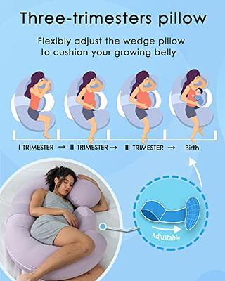 QUEEN ROSE Cooling Pregnancy Pillows,E Shaped Full Body Pillow for Sleeping,  with Pregnancy Wedge Pillow for Belly Support, 60 Inch Maternity Pillow for  Side Sleeper, Rayon Cover from Bamboo, Purple - Yahoo