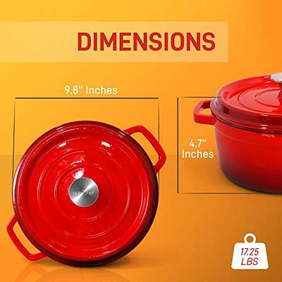 Herogo 6 Quart Enameled Cast Iron Dutch Oven with Lid, Round Dutch Oven Pot  with Dual Handles for Bread Baking Stewing Roasting Blue