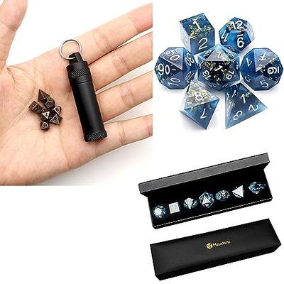 Haxtec Mini Dice Set with Bronze Hollow D20 Necklace Dice Case Antique Tiny  Small Metal DND Dice Set D&D Portable 7PCS Keychain Dice Set - Yahoo  Shopping