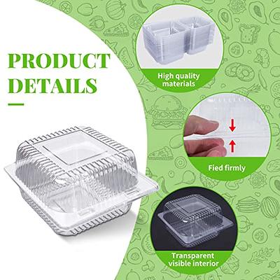 Jaojaopn 100 Pcs (5.3x 4.7 x 2.8) Disposable Clear Plastic Containers with  Lids for Food, To Go Containers, Sandwich Salad Cake Slice Dessert  Clamshell Take Out Clam Shell Food Containers. - Yahoo Shopping