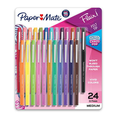 Paper Mate Flair Felt Tip Marker Pen, Black Ink - 36 Pack