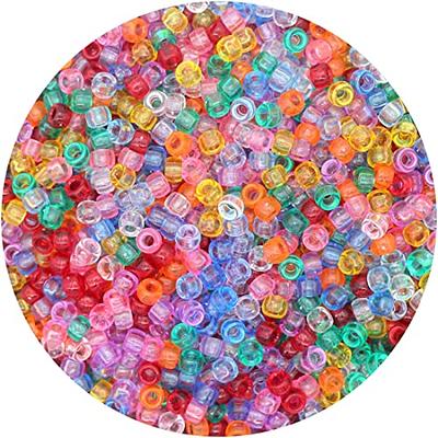 Candy Opaque Mix Plastic Craft Pony Beads 6x9mm Bulk, Made in the