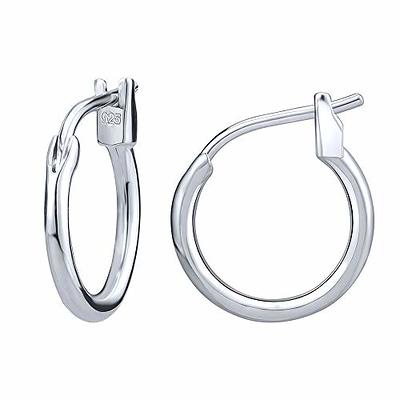 AoedeJ 925 Sterling Silver Hoop Earrings, High Polished Round Tiny