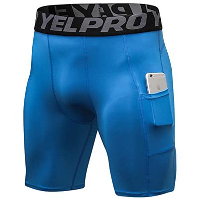 Compression Shorts for Men with Pockets, Athletic Running Shorts Sports  Mens Underwear Spandex Shorts Workout Yoga 