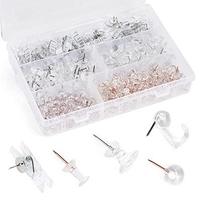 160 Pieces Clear Tacks Push Pins Plastic Thumb Tacks for Cork