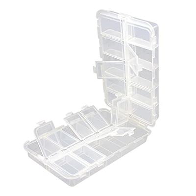  RUNCL Small Fishing Tackle Box, 3500 3600 Size Double Buckle Open  Tackle Trays, Plastic Storage Parts Box