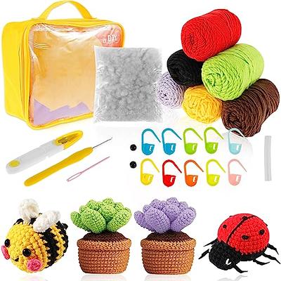  Lyrow 3 Pcs Christmas Crochet Set For Beginners Gnome  Beginner Crochet Set For Adults DIY Knitting Kit