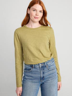 Fitted Long-Sleeve Rib-Knit T-Shirt