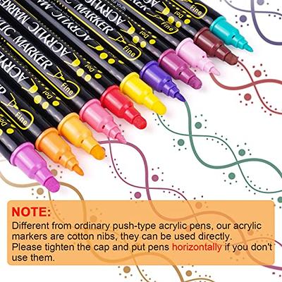 Acrylic Paint Markers24 Colors Acrylic Paint PensDual Tip Paint Pens for  Wood