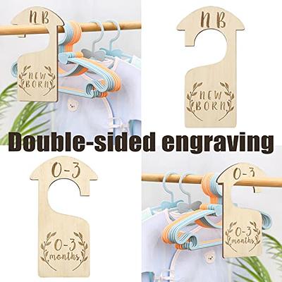  Beautiful Wooden Baby Closet Dividers - Double-Sided Organizer  for Newborn to 24 Months Size Clothes - Adorable Nursery Decor Hanger  Dividers Easily Organize Your Little Baby Girls or Boys Room : Baby