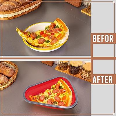 A Silicone Pizza Storage Container With Expandable Pizza Slice