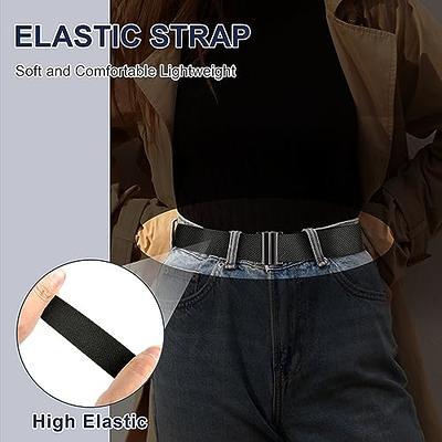 Plus Size No Buckle Elastic Belt For Women & Men Comfortable Stretch  Invisible Belts For Jeans Pants