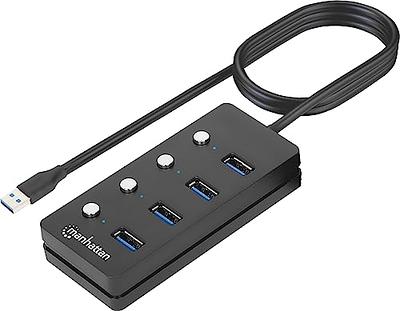 Manhattan 4 Port USB 3.0 & 3.2 Gen 1 Splitter Hub –with Long 5ft Cable, 5