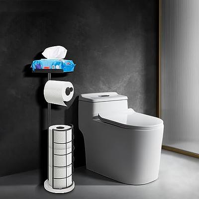 NearMoon Toilet Paper Holder Freestanding with Shelf, Metal Tissue Roll  Holder Stand with Marble Base, Toilet Paper Roll Holder with Wipes Storage,  Essential Bathroom Accessories (Black) - Yahoo Shopping