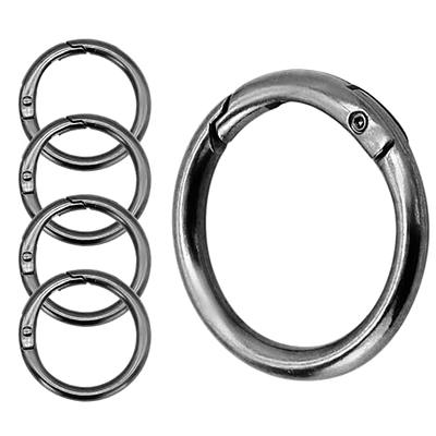 Ekunbuy Spring O Rings, Spring Snap Clip Hooks Zinc Alloy Round Metal Split  Rings Small Clamp Clasp Keyring Buckle for Bag Purse Handbag Strap Craft