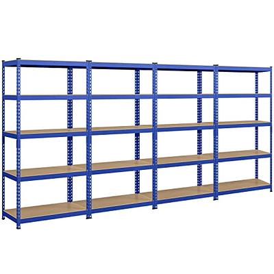 5 Tier Plastic Shelf Shelving Unit Storage Racking Shelves Garage Warehouse Shed