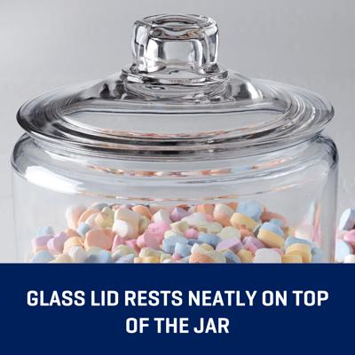 Anchor Clear Glass Cracker Jar with Brushed Aluminum Lid, 1 gal