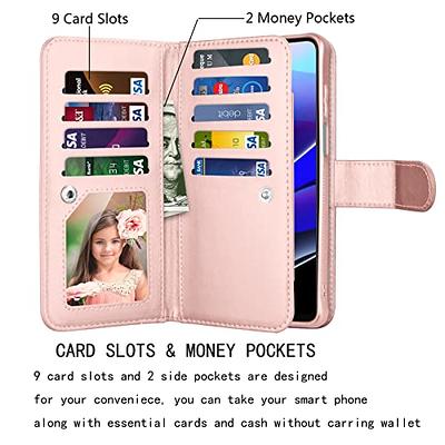 iPhone 11 Pro Max Wallet Case, iPhone 11 Pro Max PU Leather Case, Njjex PU Leather Magnet Stand Wallet Credit Card Holder Flip Case 9 Card Slots Case