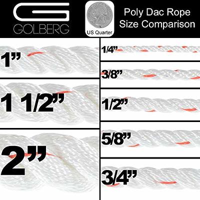 Golberg 3-Strand Twisted PolyDac, Combo Rope - (1/2 Inch x 100