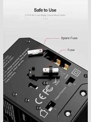 Travel Pack-3 | Universal Travel Adapter 200+ Countries Adaptateur  International 4 USB+Type-C Adapter US UK EU AU Asia | 30W Type-C + USB Fast  Charger