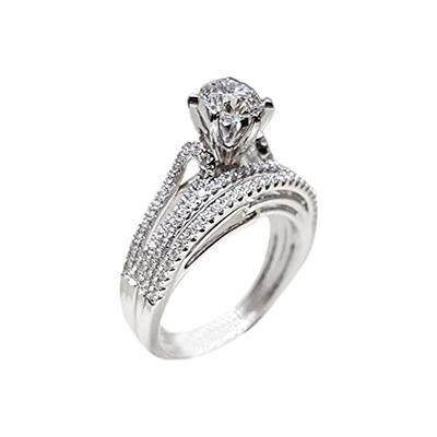 ILH Clearance Deals Rings,Sterling Silver Ring Womens Diamond Engagement Wedding Band Rings Cubic Zirconia Jewelry Gift