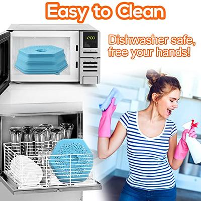 2 Pack Microwave Splatter Cover, Transparent Cover, Microwave Plate Cover  Lid with Handle and Adjustable Steam Vents Holes Keeps Microwave Oven Clean