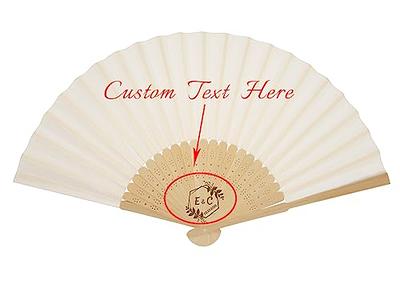 GZLDGIFTS 10PC Personized Bulk Hand Fans Silk Customized Party