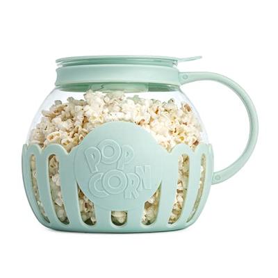 Microwave Glass Popcorn Popper, Borosilicate Glass, 3-in-1 Lid