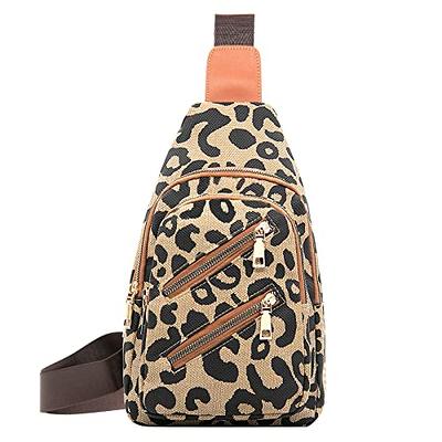 MoKo Vegan Leather Sling Bag - Small Trendy Casual Detachable Shoulder Strap Crossbody Bags for Women and Men Hiking Travel