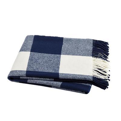 Navy Buffalo Check Blanket