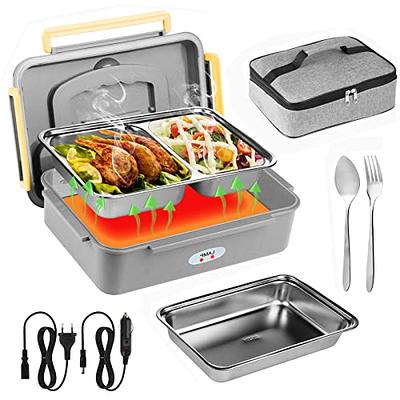 Electric Lunch box, Portable 2 in1 Stainless Steel Removable Food Warmer