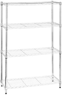 Basics 4-Shelf Adjustable, Heavy Duty Storage Shelving Unit (350 lbs  loading capacity per shelf), Steel Organizer Wire Rack, Chrome Silver, 36 L  x 14 W x 54 H - Yahoo Shopping