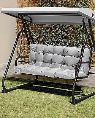 Outdoor Swing Replacement Seat Cushions Pad, 3 Seater Waterproof Non Slip  Overstuffed Bench Cushion, Loveseat Cushions with Ties for Porch Garden