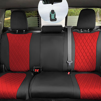 FH Group Ultra Comfort Leatherette Rear Set Seat Cushions with Bonus Air Freshener, Gray