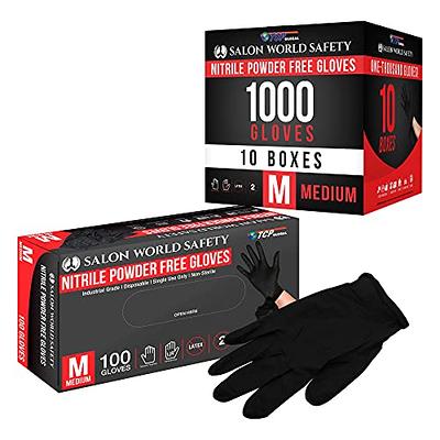 GLOVEWORKS Black Nitrile Industrial Gloves, 5 Mil, Powder Free, Disposable  Large (Pack of 100) Box of 100