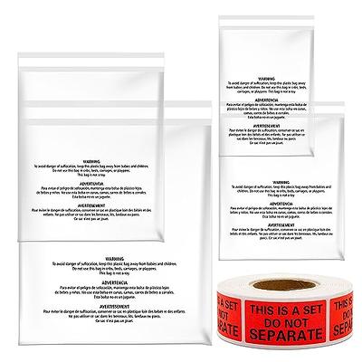 FBA Combo Pack of 1 roll Suffocation Warning Stickers and 1 roll This is A  Set Do Not Separate Stickers