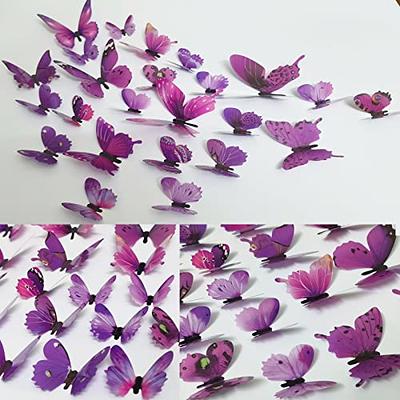 Pretty Purple Flowers Wall Art Decal Removable PVC Wall Mural For