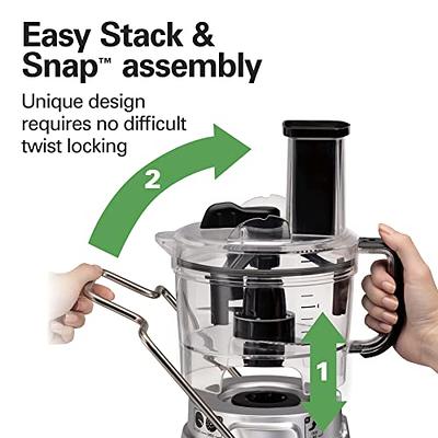 Hamilton Beach 70725A 12-Cup Stack & Snap Food Processor and Vegetable Chopper Black