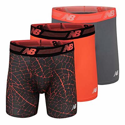 New Balance Men's 6 Boxer Brief Fly Front with Pouch, 3-Pack of 6