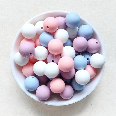 Litake 120Pcs Round Silicone Beads 15mm Necklace Bracelet Silicone