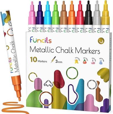 SILENART Chalk Markers Fine Tipe 1mm - 8 Pack - Dry & Wet Erase Marker Pens  - Chalkboad Markers for Kids, Liquid Chalk Markers Erasbale, Window Markers  for Car Glass Washable, 1mm