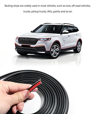Car Door Seal Strip, 16.5 Ft Long Universal Self Adhesive Auto Rubber  Weather Draft Seal Strip, Car Weather Stripping for Car Window and Door,  Trunk